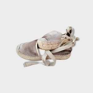 Free People Espadrilles 38 8 Velvet Taupe Shoes 42281329